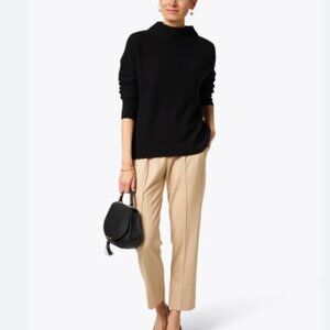 Vince boiled cashmere funnel neck sweater in black